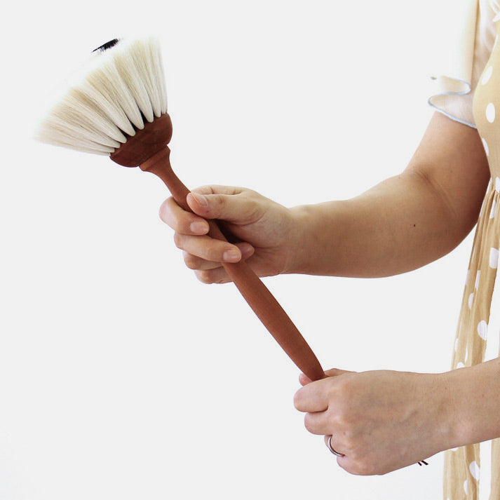 Goat Hair Duster with White Bristles by Redecker